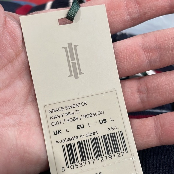 Hobbs London Grace Navy Short Sleeve Sweater NEW - Picture 7 of 8